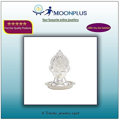 Silver Plate with Kamakshi Diya Silver Plate with Kamakshi Diya