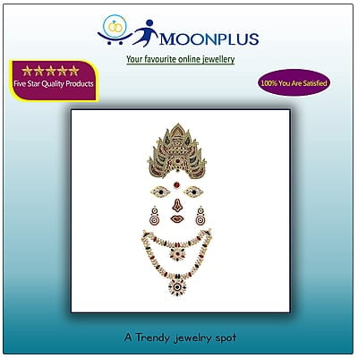 God Ornament Amman Face/Mugam with Kali Crown/Kireedom and Attigai/Necklace God Ornament Amman Face/Mugam with Kali Crown/Kireedom and Attigai/Necklace