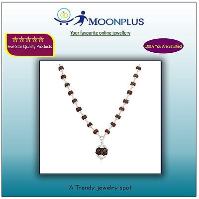 Silver Caped Rudraksha Mala/Chain with Rudraksham Pendent/Dollar Silver Caped Rudraksha Mala/Chain with Rudraksham Pendent/Dollar