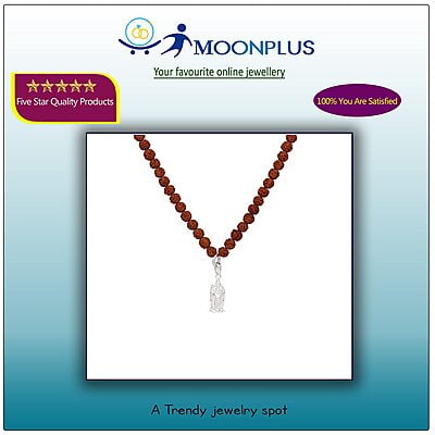 Rudraksha Mala With Sterling Silver Murugan Pendent/Dollar