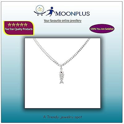 Sterling Silver Chain with Fish Pendant for Men