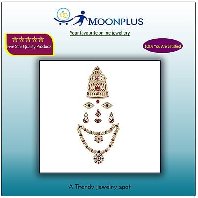 God Ornament Amman Face/Mugam with Lotus Crown/Kireedom and Attigai God Ornament Amman Face/Mugam with Lotus Crown/Kireedom and Attigai