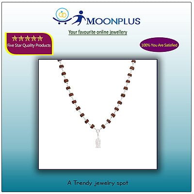 Silver Caped Rudraksha Mala/Chain with Murugan Pendent/Dollar