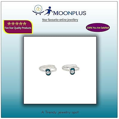 Silver Toe ring with enamel/side toe ring, Metti Silver Toe ring with enamel/side toe ring, Metti