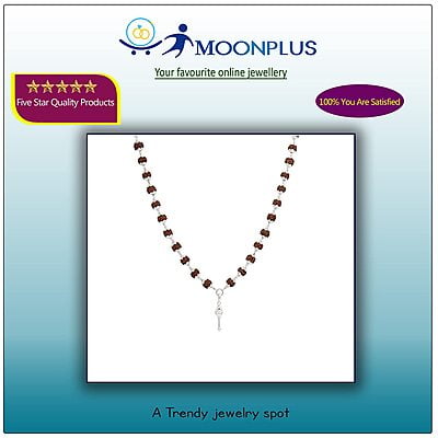 Silver Caped Rudraksha Mala/Chain with Vel Pendent/Dollar