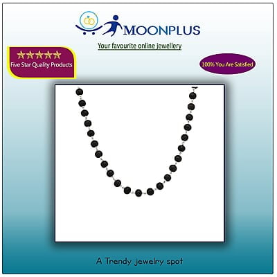 Silver Tied Wooden Beads Mala(Black) Silver Tied Wooden Beads Mala(Black)