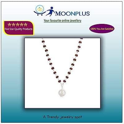 Silver Caped Rudraksha Mala/Chain with Iyyappan Pendent/Dollar Silver Caped Rudraksha Mala/Chain with Iyyappan Pendent/Dollar