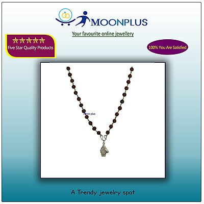 Silver Tied Rudraksha Mala/Chain with Lord Ayyapan Pendant,Traditional