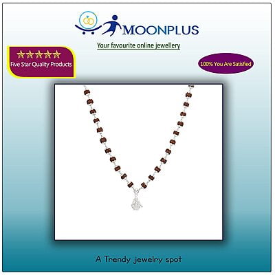 Silver Caped Rudraksha Mala/Chain with Ayyappan Pendent/Dollar Silver Caped Rudraksha Mala/Chain with Ayyappan Pendent/Dollar