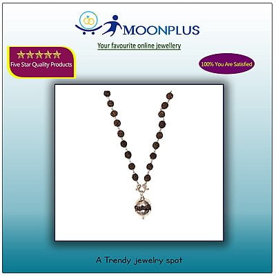 Silver Tied Rudraksha Mala with Pendant/Dollar