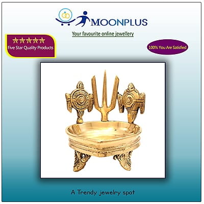 Brass Shankh Chakra Namah Design Diya Brass Shankh Chakra Namah Design Diya