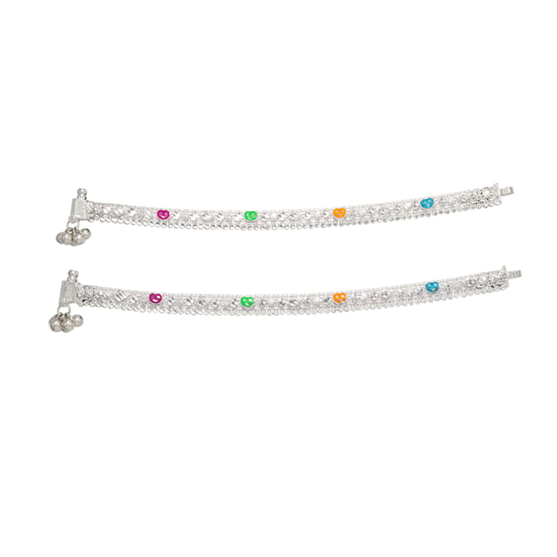 Sterling silver Enamel Design ghungross anklet for women Sterling silver Enamel Design ghungross anklet for women