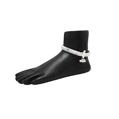 Sterling silver Enamel Design ghungross anklet for women Sterling silver Enamel Design ghungross anklet for women