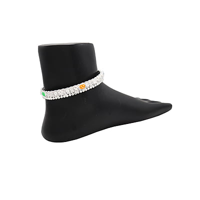 Sterling silver Enamel Design ghungross anklet for women Sterling silver Enamel Design ghungross anklet for women