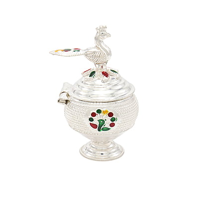Silver Peacock Kumkum chimizh