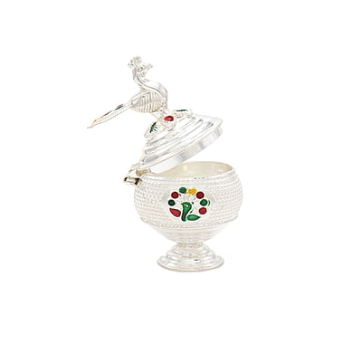 Silver Peacock Kumkum chimizh Silver Peacock Kumkum chimizh