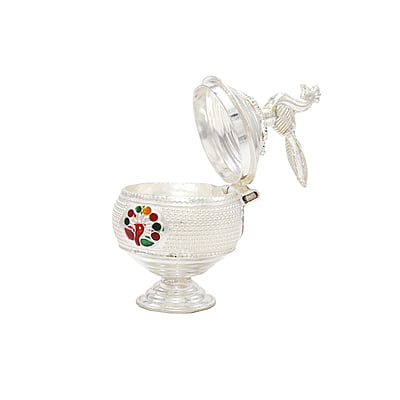 Silver Peacock Kumkum chimizh Silver Peacock Kumkum chimizh