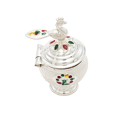Silver Peacock Kumkum chimizh Silver Peacock Kumkum chimizh