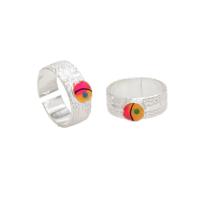 Silver Toe ring/ Metti with Enamel Silver Toe ring/ Metti with Enamel
