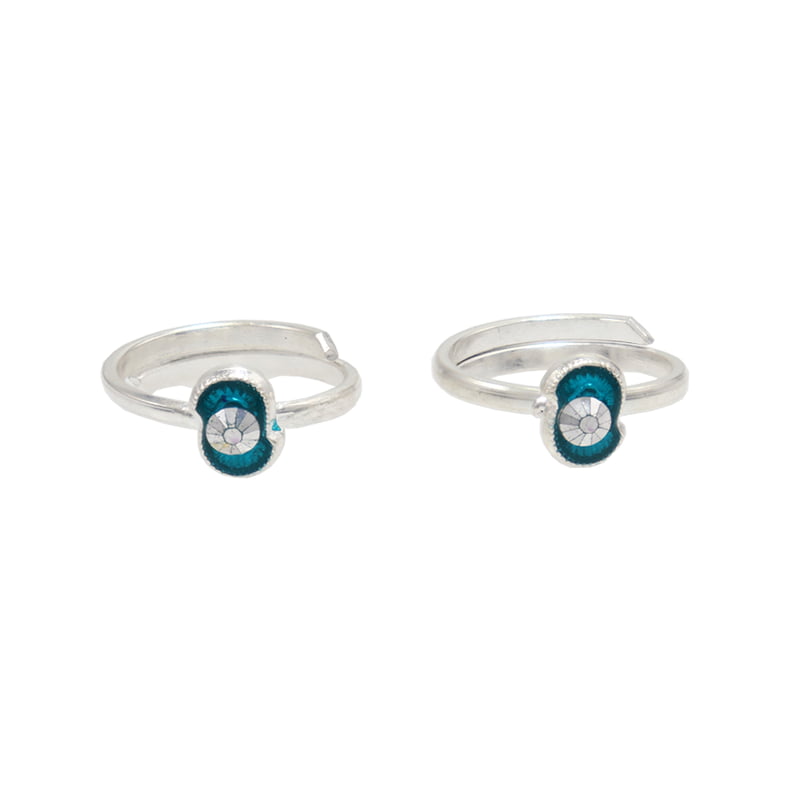 Silver Toe ring with enamel/side toe ring, Metti Silver Toe ring with enamel/side toe ring, Metti
