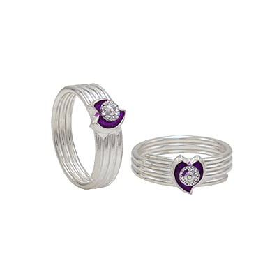 Silver Toe ring, Metti with Enamel Design Silver Toe ring, Metti with Enamel Design