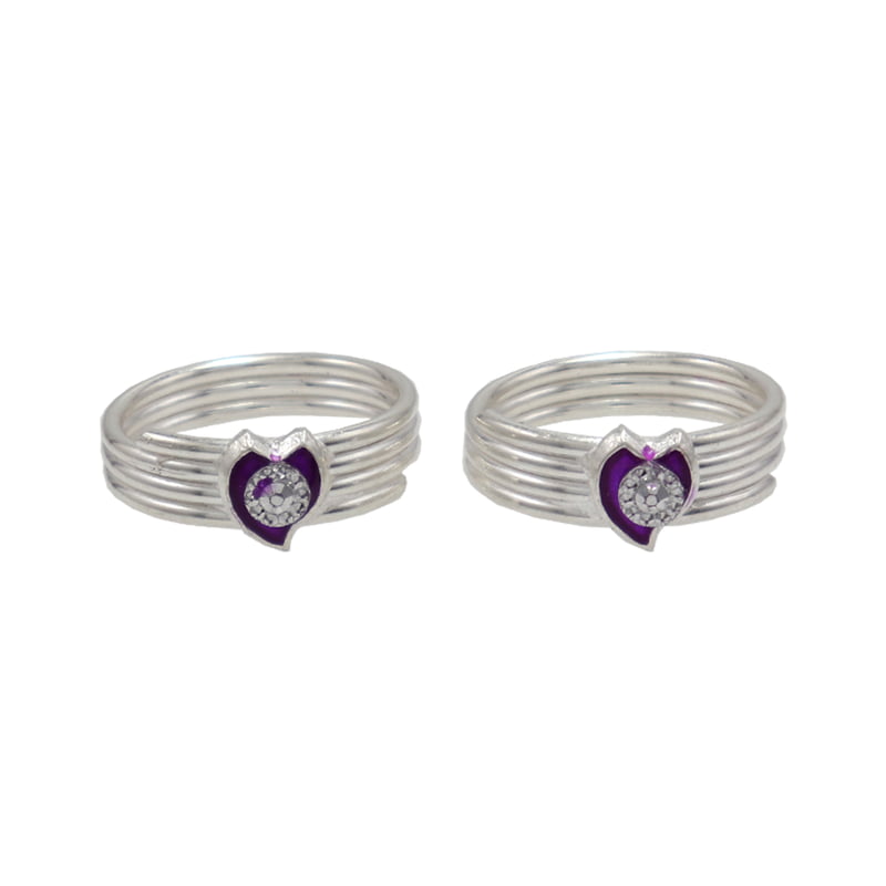 Silver Toe ring, Metti with Enamel Design Silver Toe ring, Metti with Enamel Design