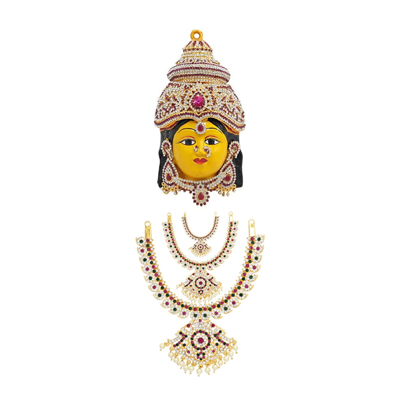 Goddess Varalakshmi Amman Stone Face/Mugam with Attigai/Necklace Goddess Varalakshmi Amman Stone Face/Mugam with Attigai/Necklace