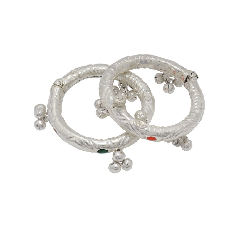 Silver Baby Anklet ( Thanda Kolusu with Salangai ) Silver Baby Anklet ( Thanda Kolusu with Salangai )