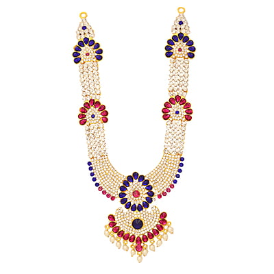 God White Pink and Blue Stone Deity Harama for Pooja