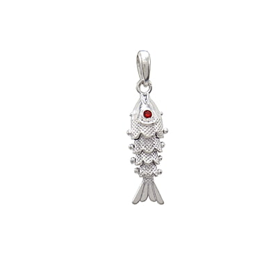 Sterling Silver Chain with Fish Pendant for Men
