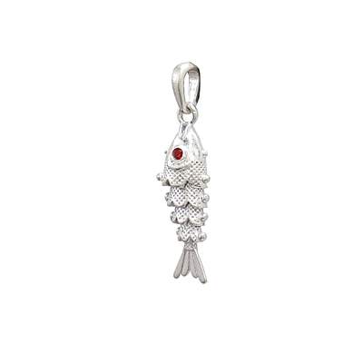 Sterling Silver Chain with Fish Pendant for Men