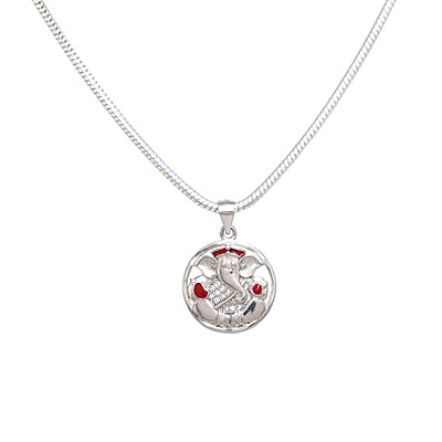 Silver(92.5% Purity) Chain with Ganesha Pendent