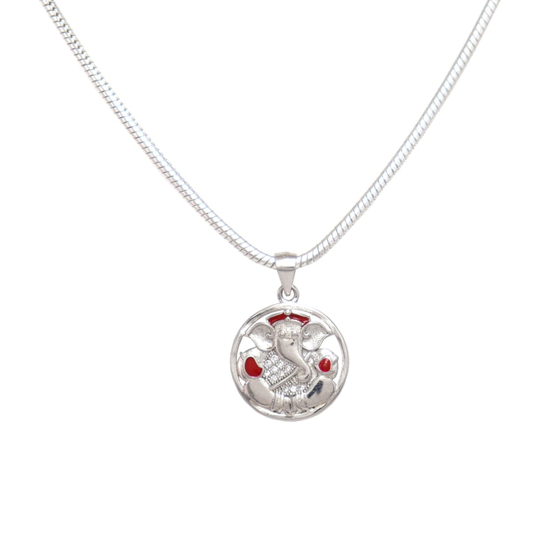 Silver(92.5% Purity) Chain with Ganesha Pendent