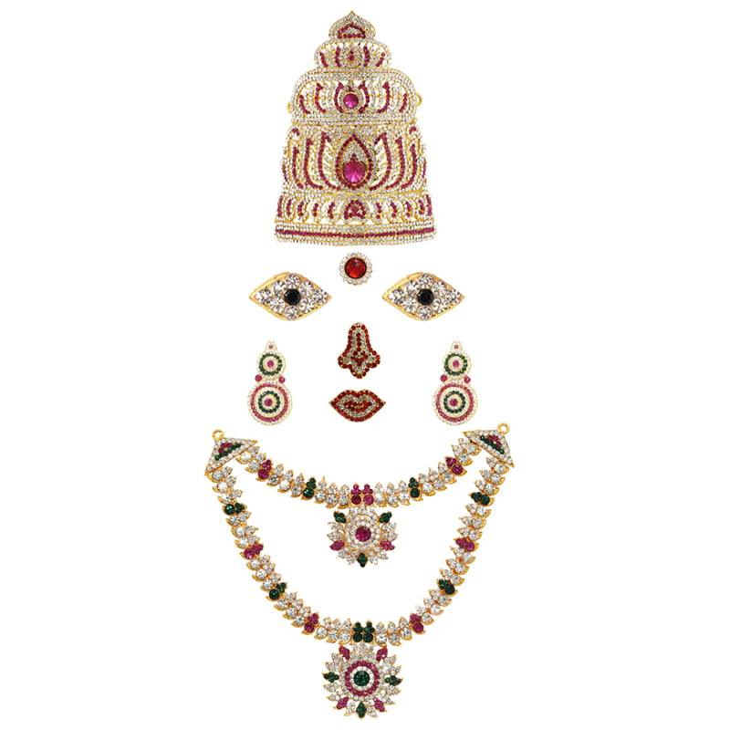God Ornament Amman Face/Mugam with Lotus Crown/Kireedom and Attigai God Ornament Amman Face/Mugam with Lotus Crown/Kireedom and Attigai