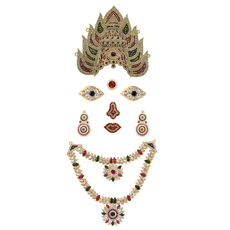 God Ornament Amman Face/Mugam with Kali Crown/Kireedom and Attigai/Necklace God Ornament Amman Face/Mugam with Kali Crown/Kireedom and Attigai/Necklace