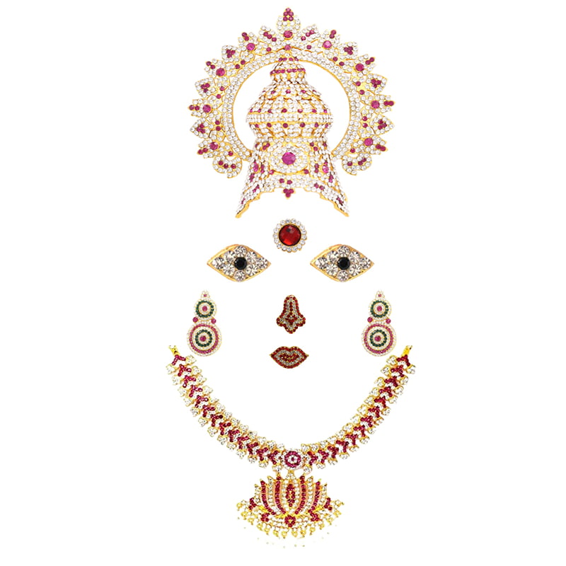 God Ornament Amman Face/Mugam with Crown/Kireedom and Lotus Attigai God Ornament Amman Face/Mugam with Crown/Kireedom and Lotus Attigai