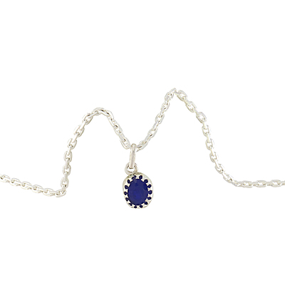 Sterling Silver Chain with Blue Stone Pendant Sterling Silver Chain with Blue Stone Pendant