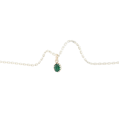 Silver Chain with Green Stone Pendant Silver Chain with Green Stone Pendant
