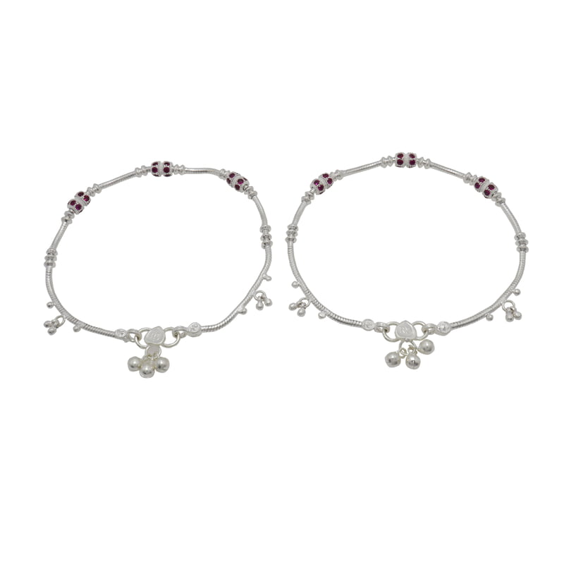 Silver Red Stone Women Anklet Silver Red Stone Women Anklet