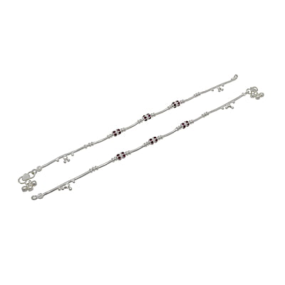 Silver Red Stone Women Anklet Silver Red Stone Women Anklet