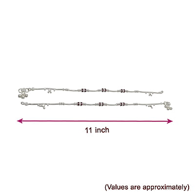Silver Red Stone Women Anklet Silver Red Stone Women Anklet