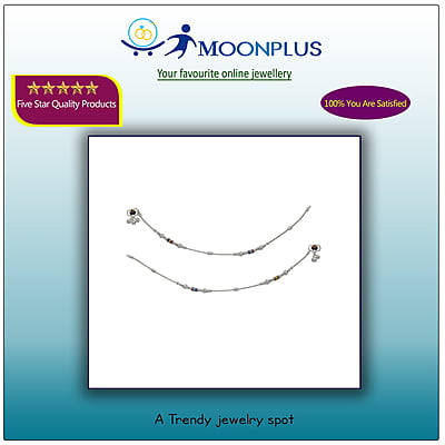 Silver Multicolour Fancy Women Anklet