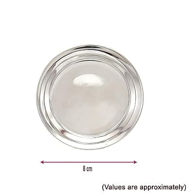 Silver Plain Plate for Pooja,Home (8CM) Silver Plain Plate for Pooja,Home (8CM)