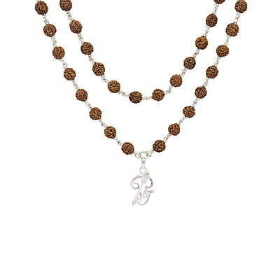 Rudraksha Mala with Lord Murugan Om Dollar Pendant Rudraksha Mala with Lord Murugan Om Dollar Pendant