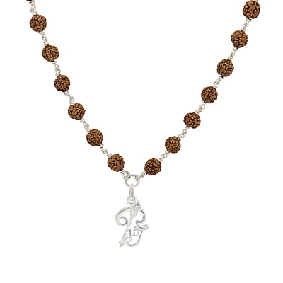 Rudraksha Mala with Lord Murugan Om Dollar Pendant