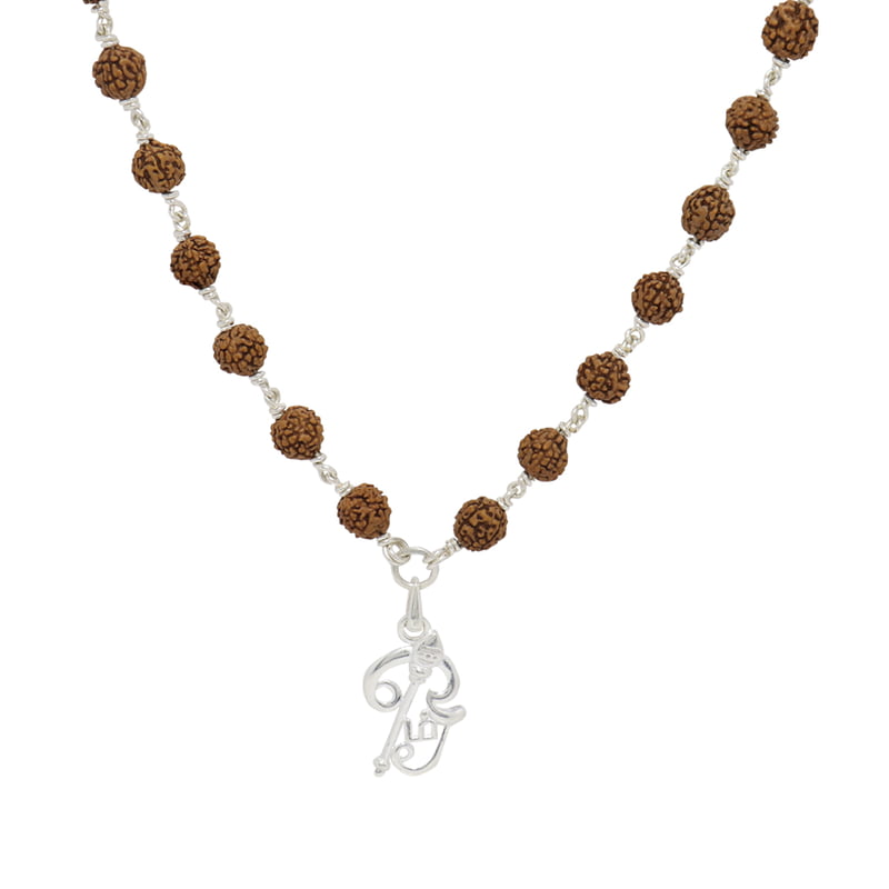 Rudraksha Mala with Lord Murugan Om Dollar Pendant Rudraksha Mala with Lord Murugan Om Dollar Pendant