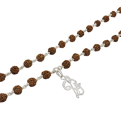 Rudraksha Mala with Lord Murugan Om Dollar Pendant Rudraksha Mala with Lord Murugan Om Dollar Pendant