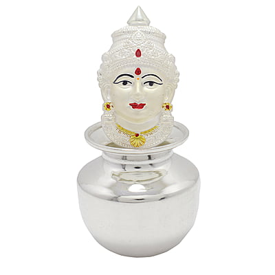 Silver Varalakshmi Face with Kalasam Silver Varalakshmi Face with Kalasam