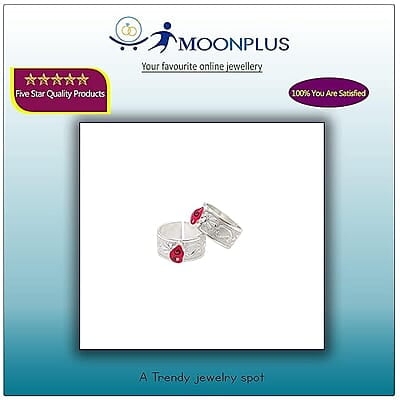 Silver Toe Rings, Metti with Red Enamel Silver Toe Rings, Metti with Red Enamel
