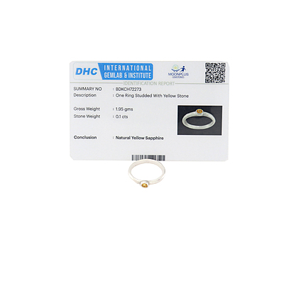 Sterling Silver Yellow Sapphire Ring-Kanagapushparagam Sterling Silver Yellow Sapphire Ring-Kanagapushparagam